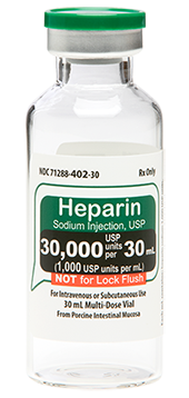 Heparin Sodium Injection, USP 30,000 USP units per 30 mL 
